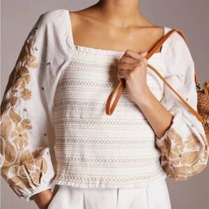 Anthropologie Embroidered Blouse